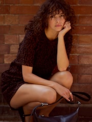 Leopard Print 100% Cotton Short Sleeve Denim T-Shirt Dress - Image 4 of 8