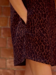 Leopard Print 100% Cotton Short Sleeve Denim T-Shirt Dress - Image 5 of 8