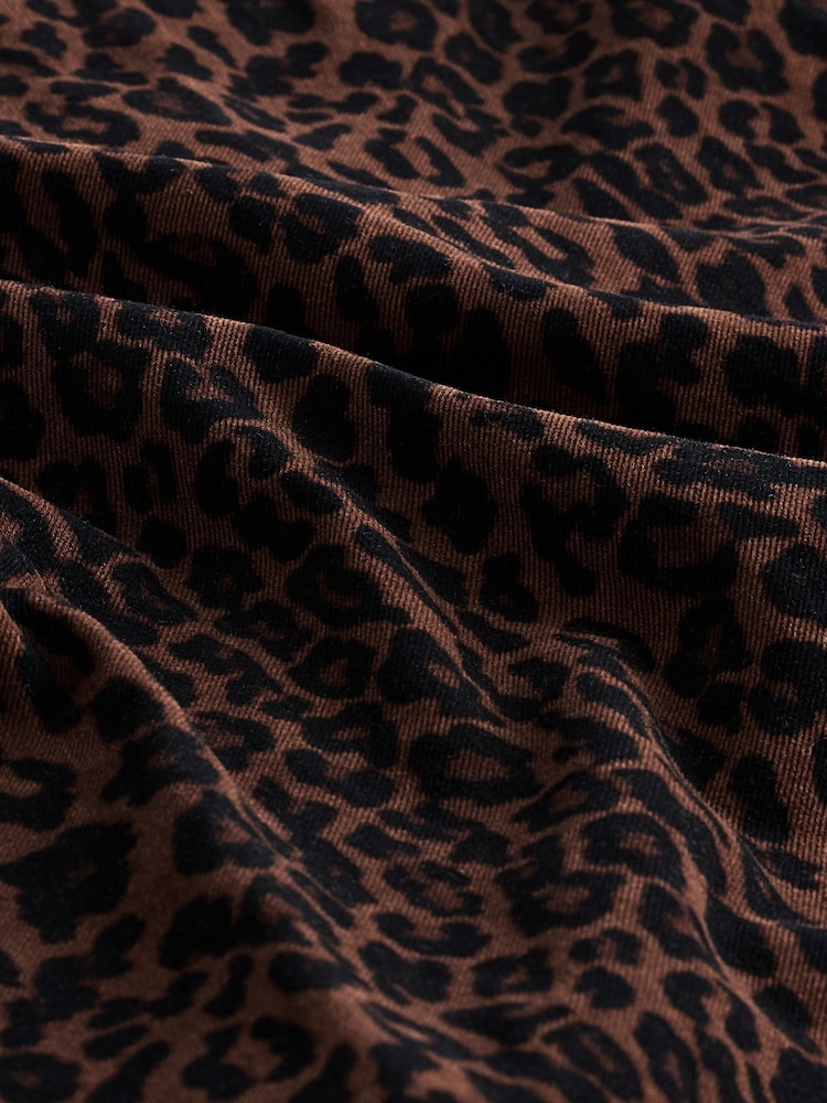 Leopard Print 100% Cotton Short Sleeve Denim T-Shirt Dress - Image 8 of 8