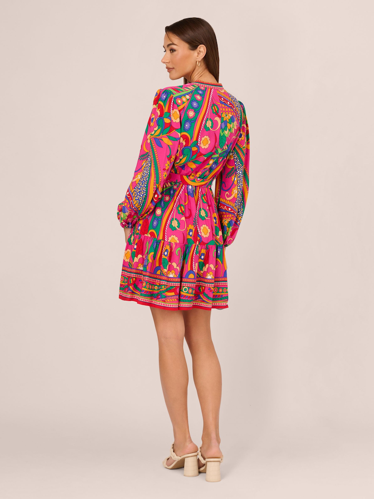 Adrianna Papell Printed Short Dress - Image 2 of 7
