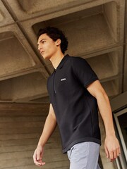 BOSS Black Logo Detail Short-Sleeved Zip-Neck Polo Sweater - Image 3 of 8
