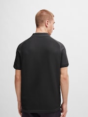 BOSS Black Logo Detail Short-Sleeved Zip-Neck Polo Sweater - Image 5 of 8