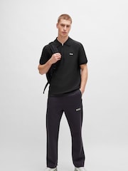 BOSS Black Logo Detail Short-Sleeved Zip-Neck Polo Sweater - Image 6 of 8