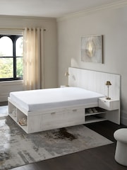White Oak Effect Bronx Wooden Hotel Bed Frame with Platform Storage and Bedside Tables - Image 2 of 5