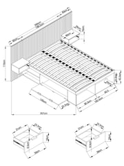 White Oak Effect Bronx Wooden Hotel Bed Frame with Platform Storage and Bedside Tables - Image 4 of 5