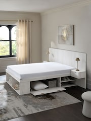 White Oak Effect Bronx Wooden Hotel Bed Frame with Platform Storage and Bedside Tables - Image 7 of 9