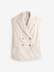 Banana Republic Cream Linen Double-Breasted Waistcoat - Image 1 of 4