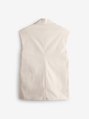Banana Republic Cream Linen Double-Breasted Waistcoat - Image 2 of 4
