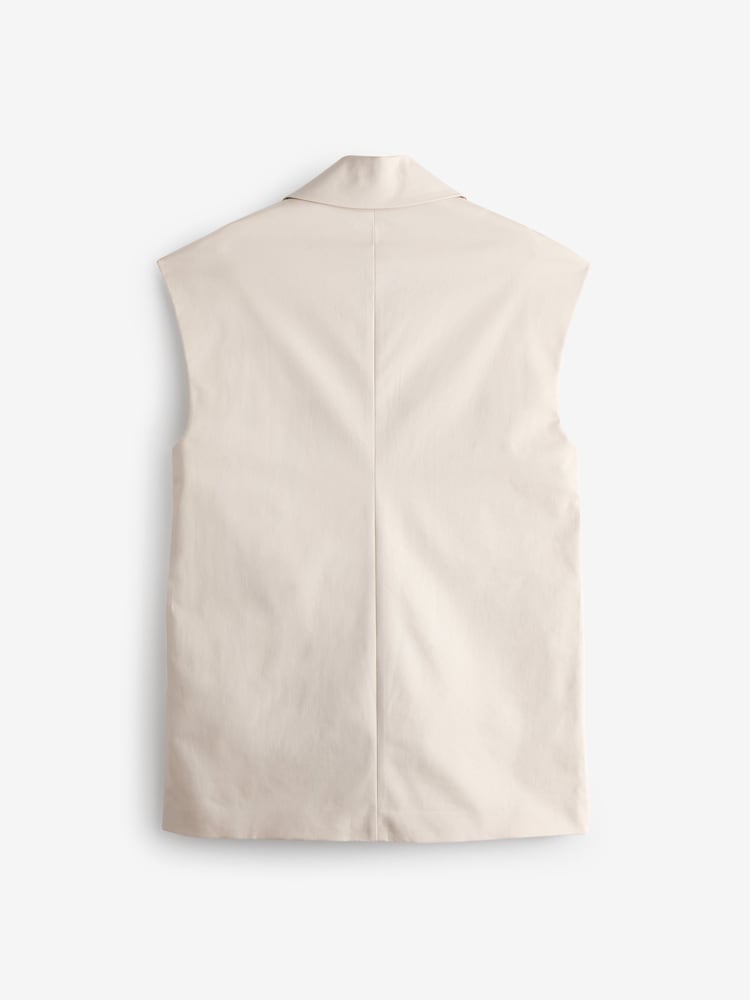 Banana Republic Cream Linen Double-Breasted Waistcoat - Image 2 of 4
