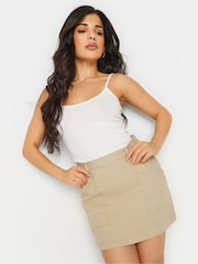 PixieGirl Petite Natural Utility Style Pocket 100% Cotton Skirt - Image 1 of 6