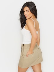 PixieGirl Petite Natural Utility Style Pocket 100% Cotton Skirt - Image 2 of 6