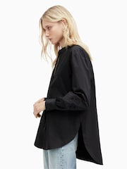 AllSaints Black Marcie 100% Cotton Shirt - Image 4 of 7