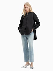 AllSaints Black Marcie 100% Cotton Shirt - Image 5 of 7