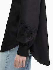 AllSaints Black Marcie 100% Cotton Shirt - Image 6 of 7