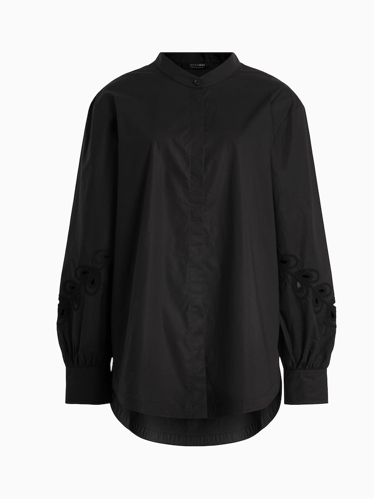 AllSaints Black Marcie 100% Cotton Shirt - Image 7 of 7 AllSaints Black Marcie 100% Cotton Shirt - Image 7 of 7