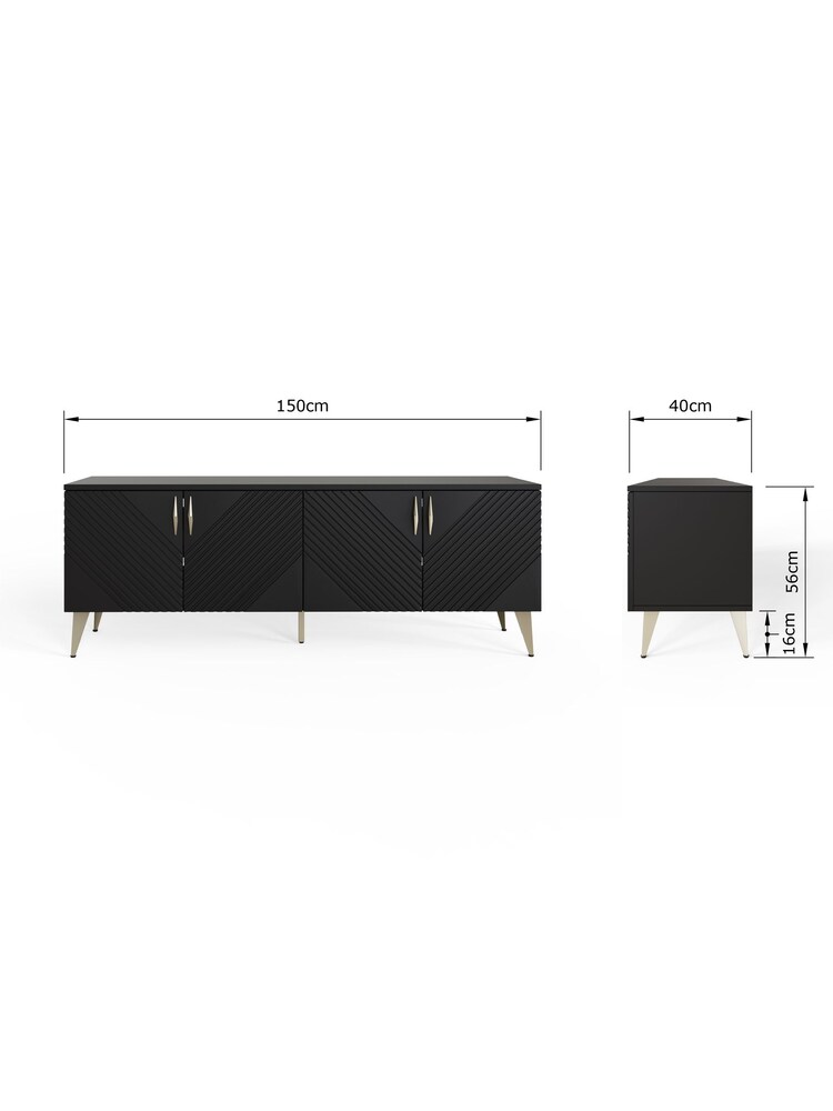 Frank Olsen Midnight Black Ava Smart TV Unit - Image 10 of 10