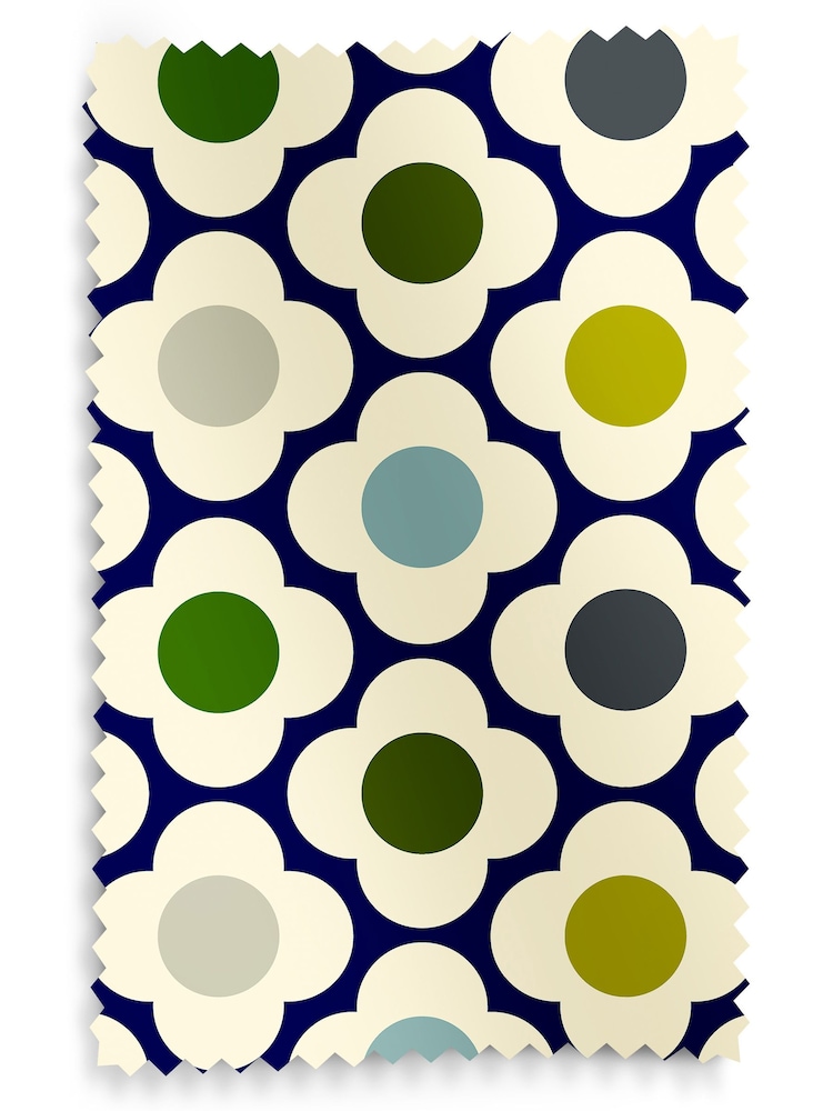 Orla Kiely Blue Multi Spot Flower Made to Measure 100% Cotton Curtains - Image 5 of 5