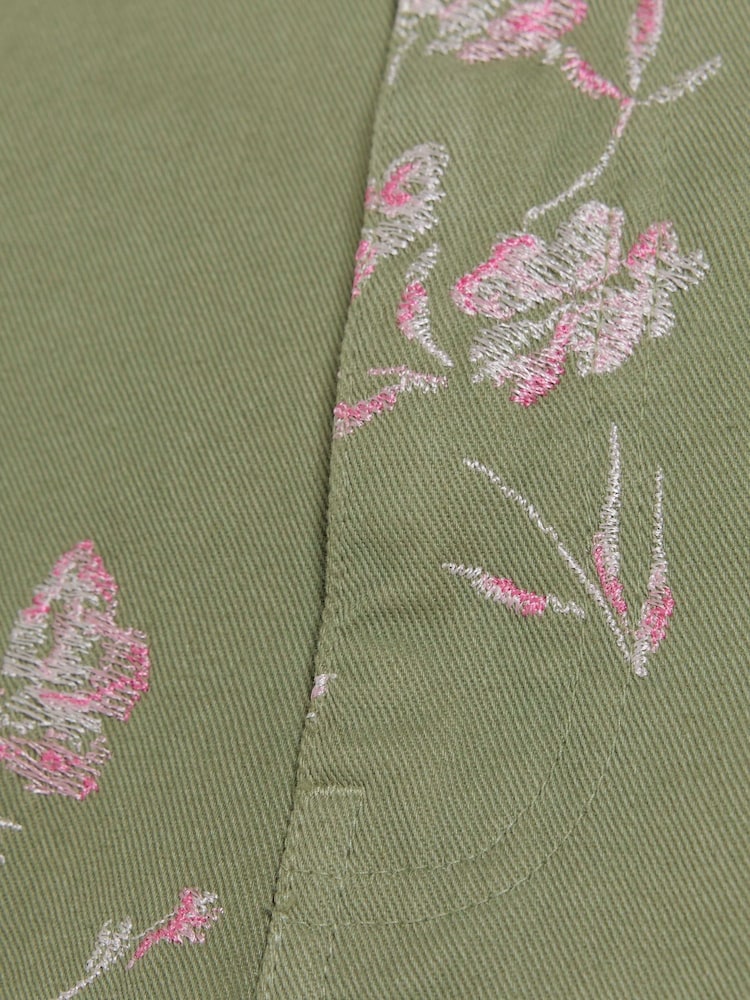 River Island Khaki Embroidered Cargo Mini Skirt - Image 4 of 4 River Island Khaki Embroidered Cargo Mini Skirt - Image 4 of 4