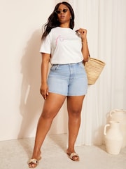 Curves Like These White Rainbow Short Sleeve Graphic T-Shirt - Image 3 of 4