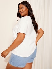 Curves Like These White Rainbow Short Sleeve Graphic T-Shirt - Image 4 of 4