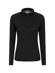 Mountain Warehouse Black Talus Womens Zip Neck Thermal Top - Image 1 of 5