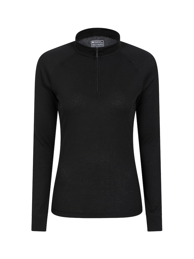 Mountain Warehouse Black Talus Womens Zip Neck Thermal Top - Image 1 of 5