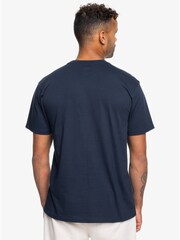 Quiksilver Blue 100% Cotton Gradient Mountains Logo T-Shirt - Image 2 of 6