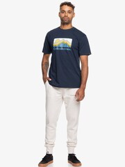 Quiksilver Blue 100% Cotton Gradient Mountains Logo T-Shirt - Image 4 of 6