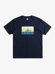 Quiksilver Blue 100% Cotton Gradient Mountains Logo T-Shirt - Image 5 of 6