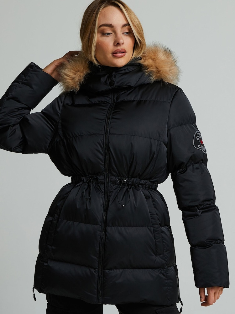 Zavetti Canada Black Womens Virna 2.0 Mid Length Puffer Black Parka Jacket - Image 1 of 7 Zavetti Canada Black Womens Virna 2.0 Mid Length Puffer Black Parka Jacket - Image 1 of 7