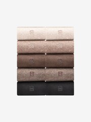 Neutral Soft Marl 10 Pack Embroidered Lasting Fresh Socks - Image 1 of 7
