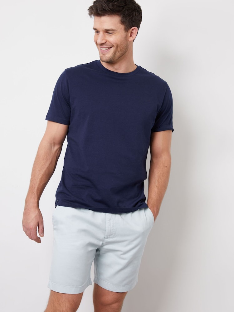 Threadbare Light Blue Cotton Lyocell Jogger Style Shorts - Image 1 of 3