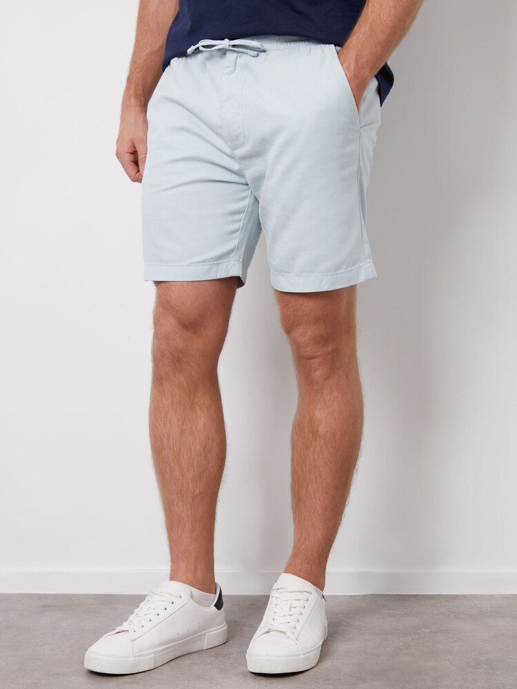 Threadbare Light Blue Cotton Lyocell Jogger Style Shorts - Image 3 of 3