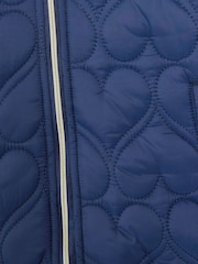 River Island Blue Girls Light Weight Heart Padded Coat - Image 4 of 4