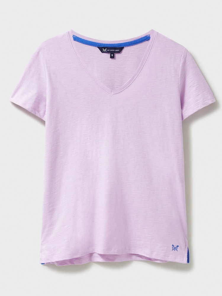 Crew Clothing, Perfect, Slub-T-Shirt mit V-Ausschnitt aus 100 % Baumwolle - Bild 5 von 5