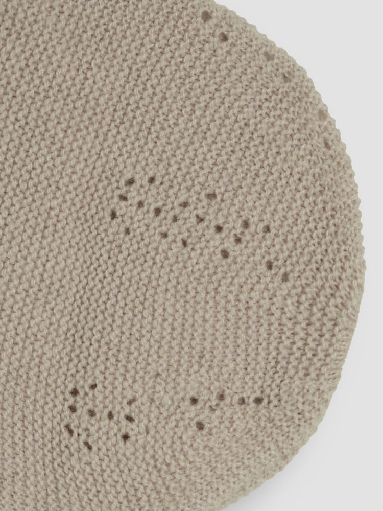 JoJo Maman Bébé Natural Knitted Baby Bonnet - Image 2 of 3