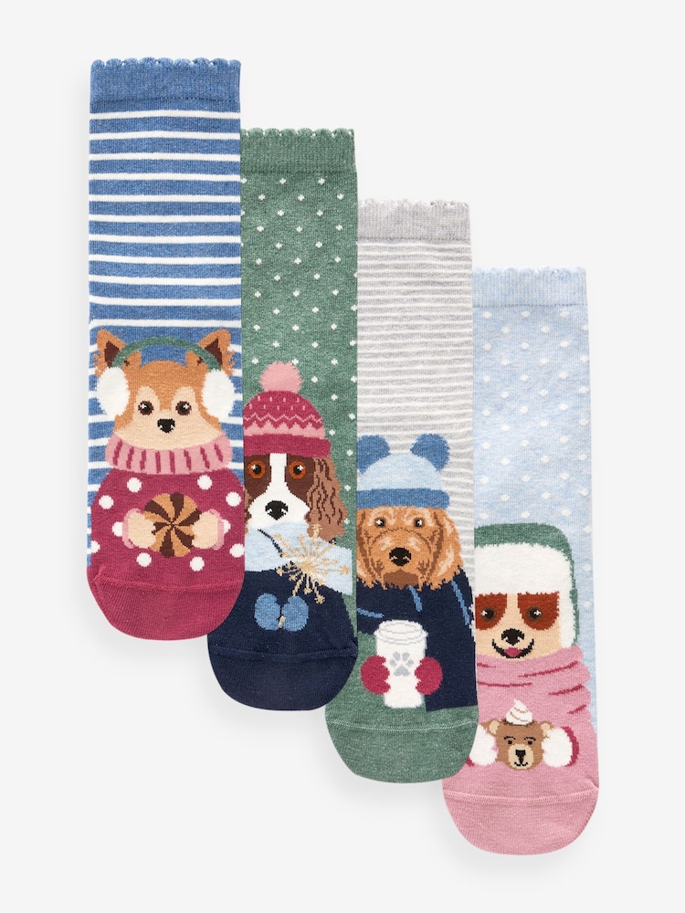 Winter Dogs Ankle Socks 4 Pack - Image 1 of 6