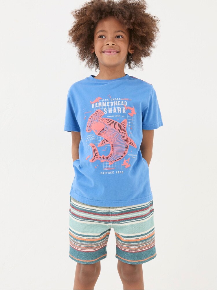 FatFace Blue Hammerhead Shark T-Shirt - Image 1 of 4