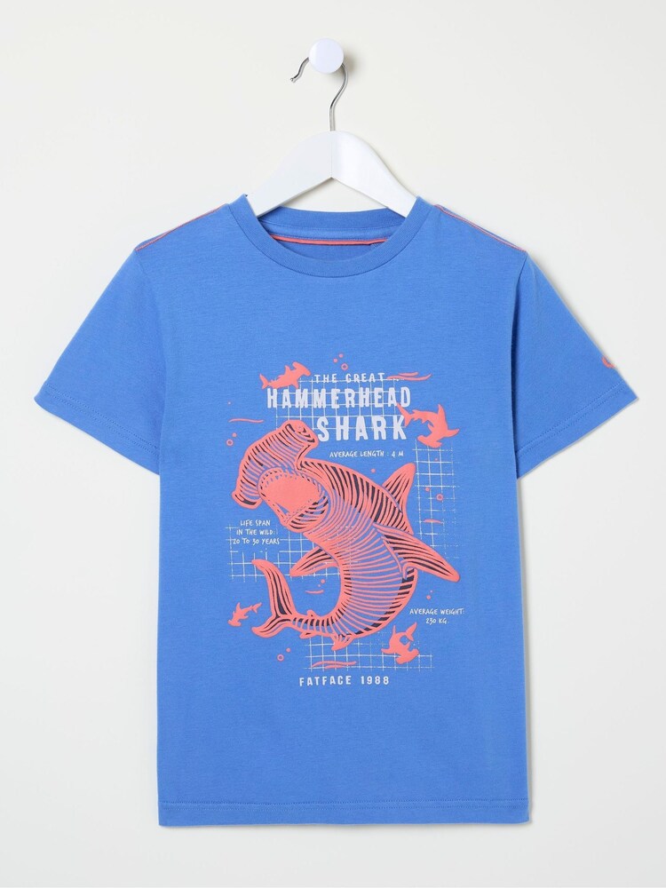 FatFace Blue Hammerhead Shark T-Shirt - Image 4 of 4