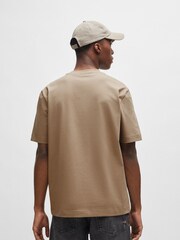 BOSS Brown Relaxed Fit TChup Stretch Cotton T-Shirt - Image 7 of 10