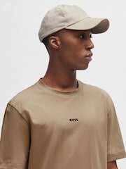BOSS Brown Relaxed Fit TChup Stretch Cotton T-Shirt - Image 9 of 10