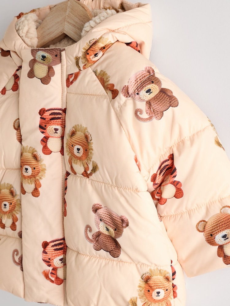 Cream Bear Print - מעיל פוף לתינוקות (גיל 0 עד 2) - Image 3 of 7