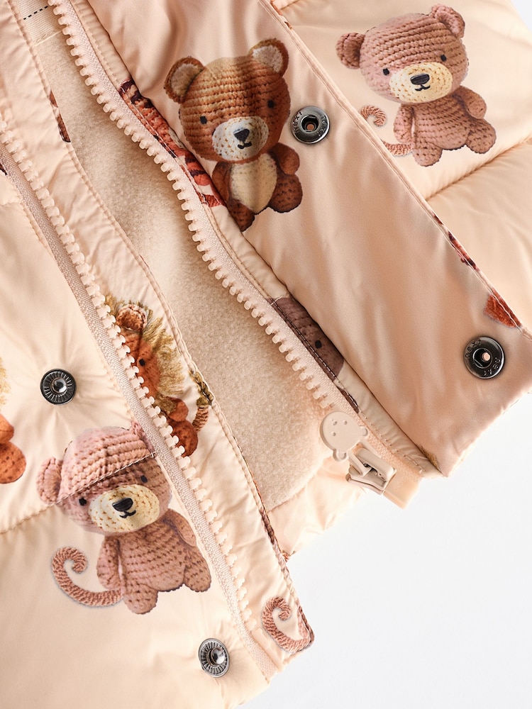 Cream Bear Print - מעיל פוף לתינוקות (גיל 0 עד 2) - Image 6 of 7
