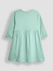JoJo Maman Bébé Green Fairy & Toadstool Appliqué Button Front Dress - Image 2 of 3