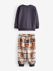 Brown/Cream Bear Single Cosy Fleece Pyjamas (9mths-8yrs) - Image 5 of 8
