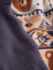 Brown/Cream Bear Single Cosy Fleece Pyjamas (9mths-8yrs) - Image 6 of 8