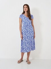 Crew Clothing Мел Цветы с коротким рукавом средних размеров платья - Изображение 1 из 4