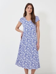 Crew Clothing Мел Цветы с коротким рукавом средних размеров платья - Изображение 4 из 4