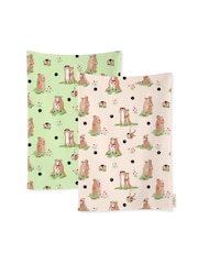 Cath Kidston Meerkats Tea 100% Cotton Towels Set Of 4 - Image 1 of 2