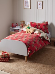 Fleece Reindeer Christmas Duvet Cover and Pillowcase Set - Image 1 of 11